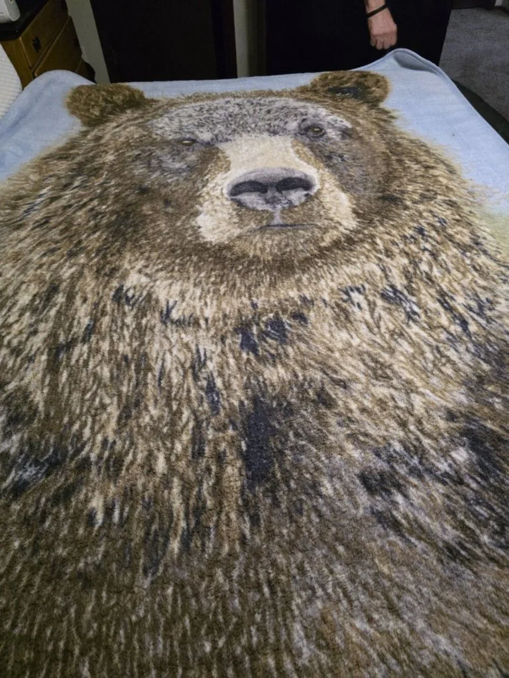 Vintage Shavel Brown Grizzly Bear Blanket Soft 79 x 60” Throw Blanket Polyester
